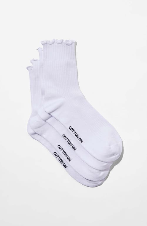 Rubi Shoes The Perfect Pair Frill Rib Crew Sock 2pk In White