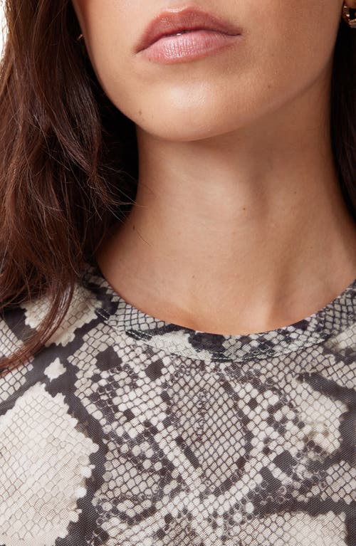Shop Allsaints Ellie Snakeskin Print T-shirt In Flow Ecru White