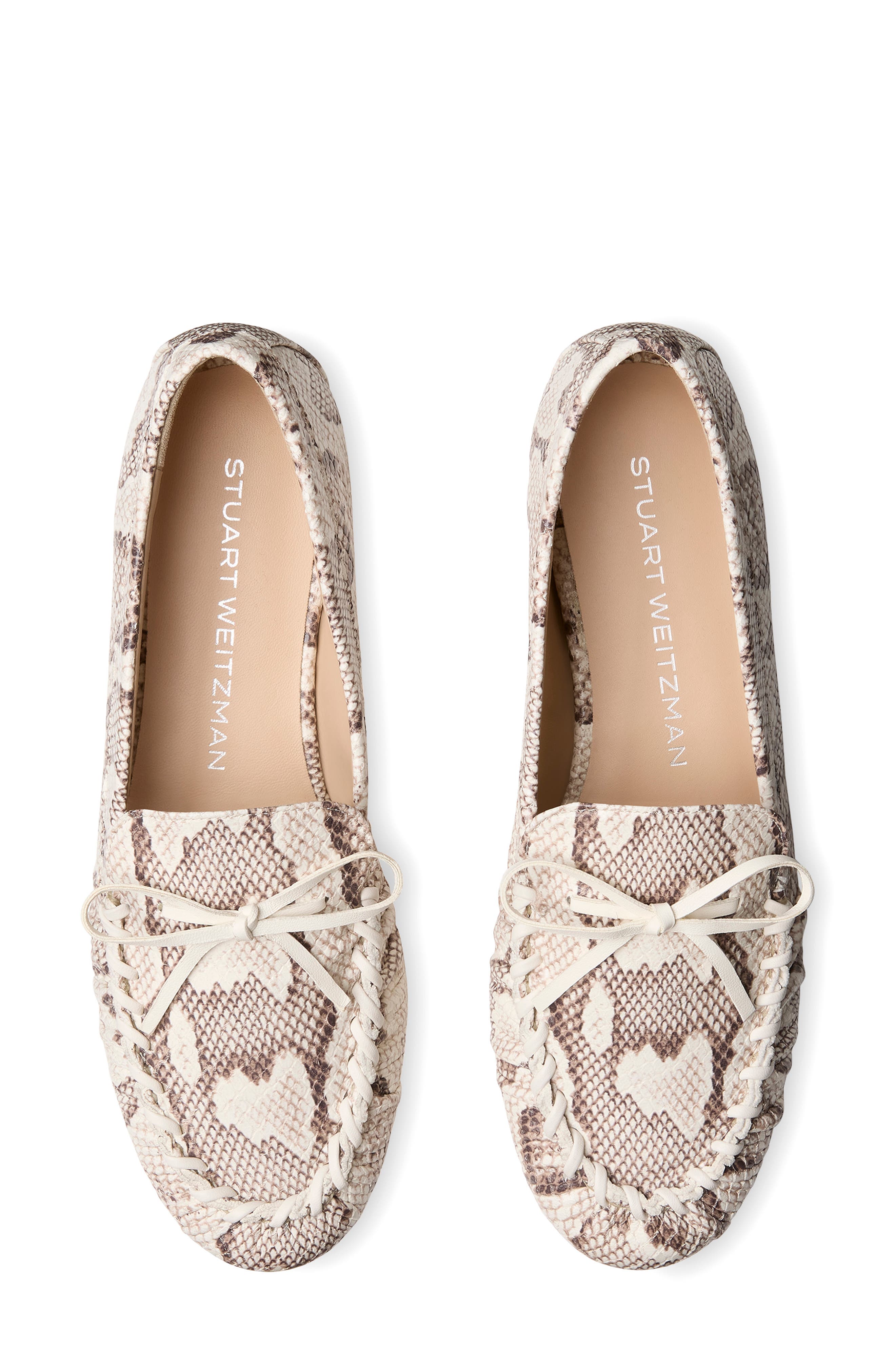 Stuart Weitzman Britt Bow Loafer, Alternate, color, Cream.