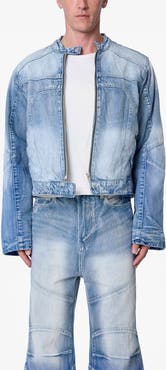 mnml Paneled Moto Denim Jacket