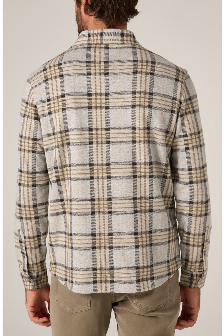 Generation Plaid Stretch Flannel Button-Up Shirt, Alternate, color, BEIGE