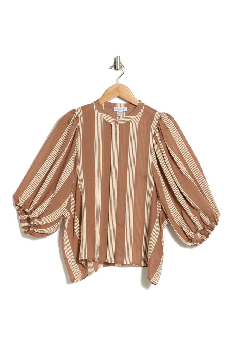 Stripe Balloon Sleeve Button-Up Shirt (Women) | Nordstromrack