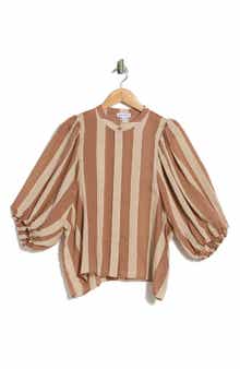 Nordstrom Stripe Balloon Sleeve Button-Up Shirt