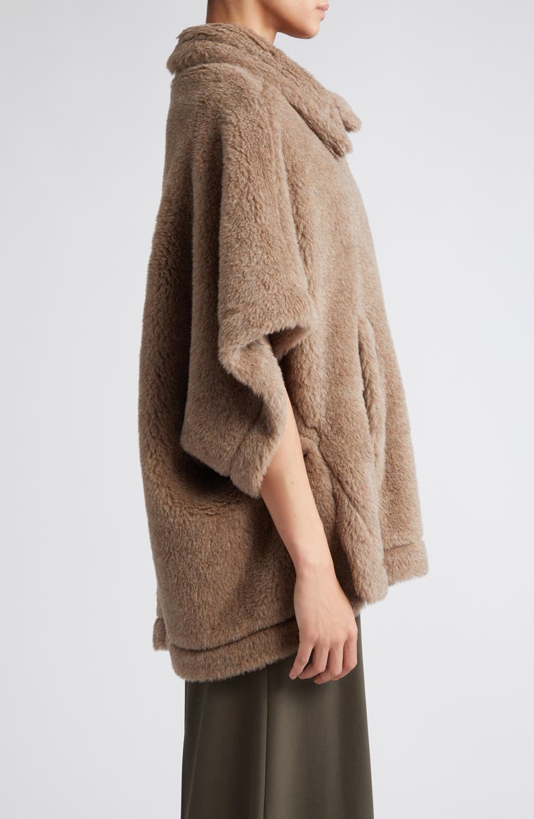 Max Mara Tebe Teddy Alpaca, Cashmere & Silk Cape, Alternate, color,