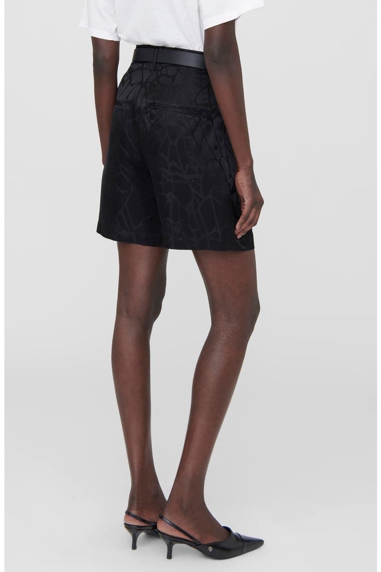 Carrie Silk Jacquard Shorts, Alternate, color, BLACK BUTTERFLY JACQUARD