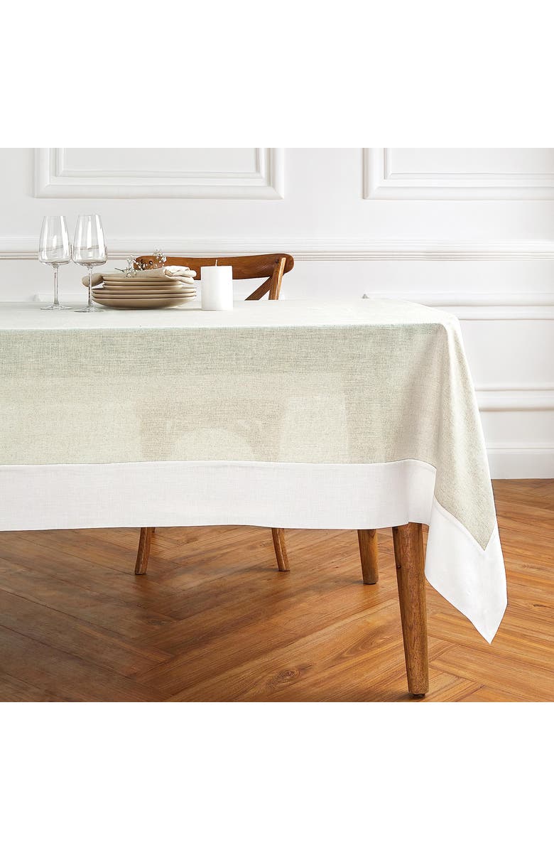 Solino Home Linen Table Throw - Contempo, 52" x 52" Inch, Main, color, White And Natural