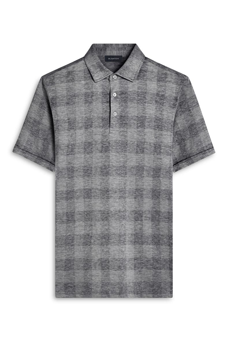 Bugatchi Plaid Short Sleeve Cotton Polo, Alternate, color, 