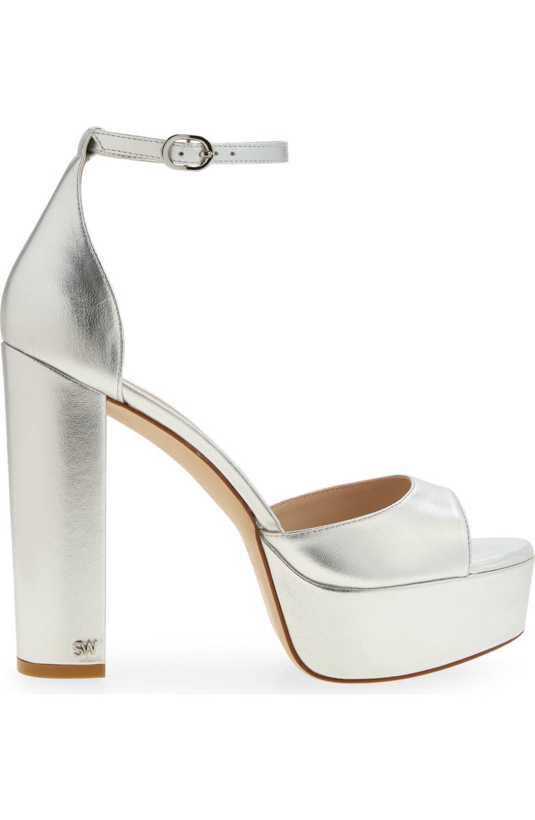 Stuart Weitzman Pamela Metallic Platform Sandal, Alternate, color,