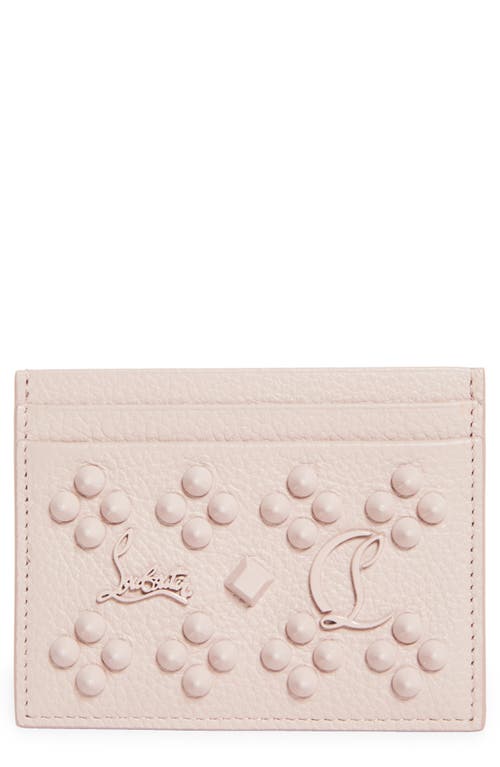Christian Louboutin Kios Simple Leather Card Case In Vintage Rose