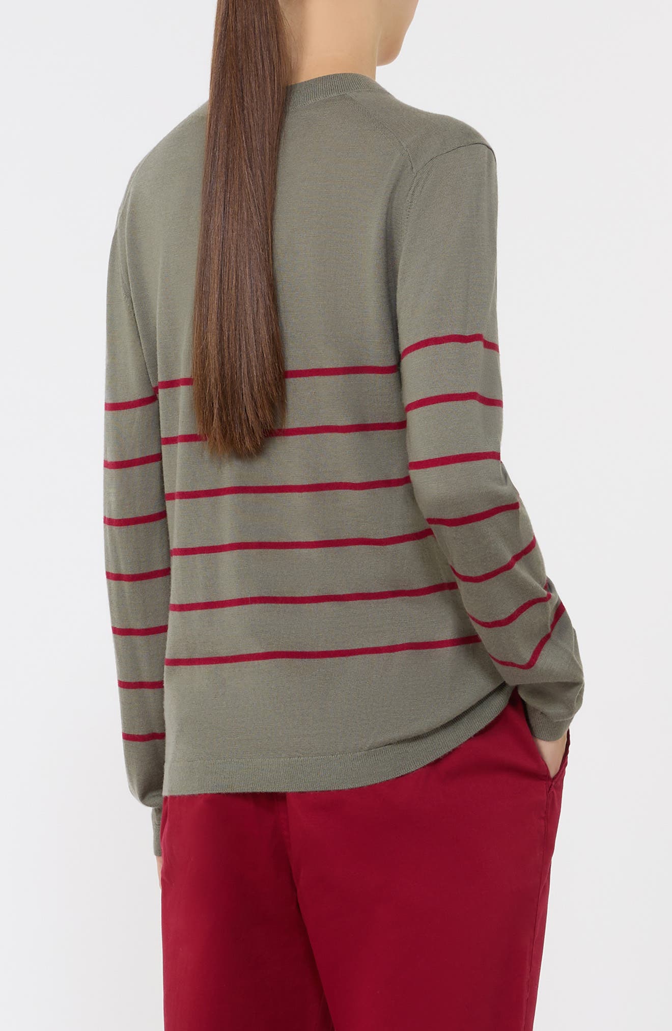Dolmen Placed Stripe Wool & Cashmere Sweater - image 2