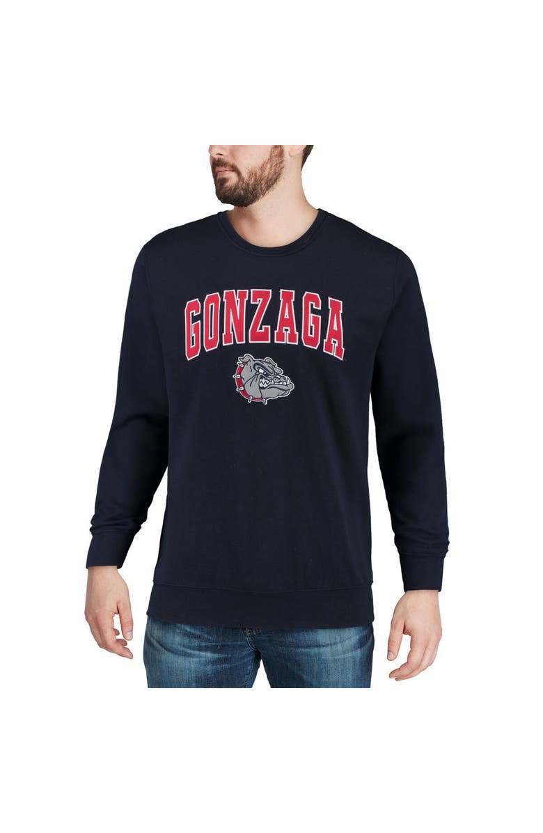 COLOSSEUM Men's Colosseum Navy Gonzaga Bulldogs Arch & Logo Crew Neck Sweatshirt, Alternate, color, Navy