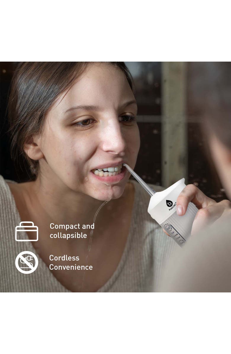 PURSONIC PowerSmile Bundle - USB Rechargeable Sonic Toothbrush, Collapsible Water Flosser & Professional Teeth Whitening Strips for a Complete Oral Care System, Alternate, color, White