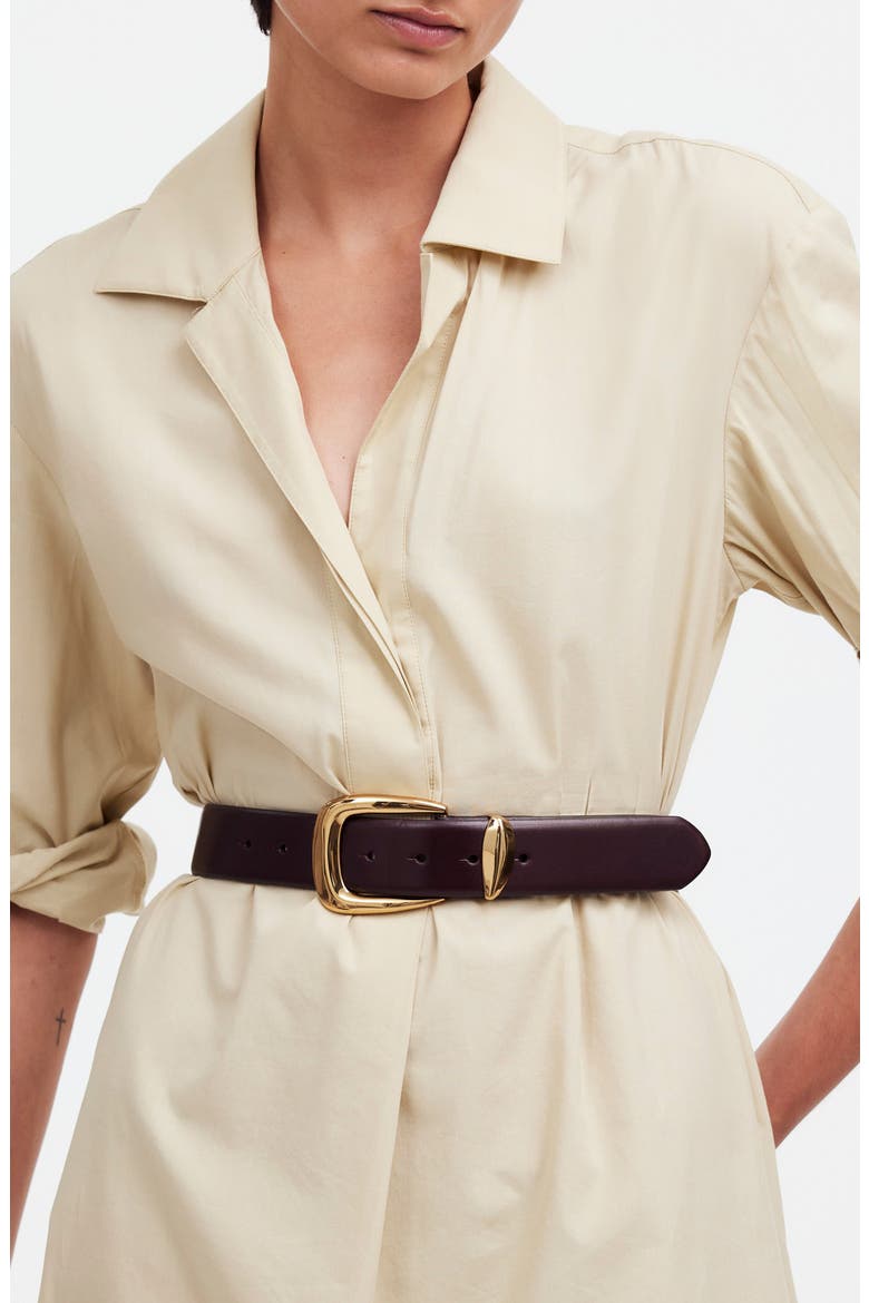 Chunky Leather Belt, Alternate, color, CHOCOLATE RAISIN