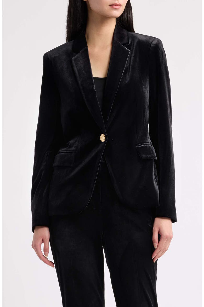 Velvet Blazer, Main, color, BLACK