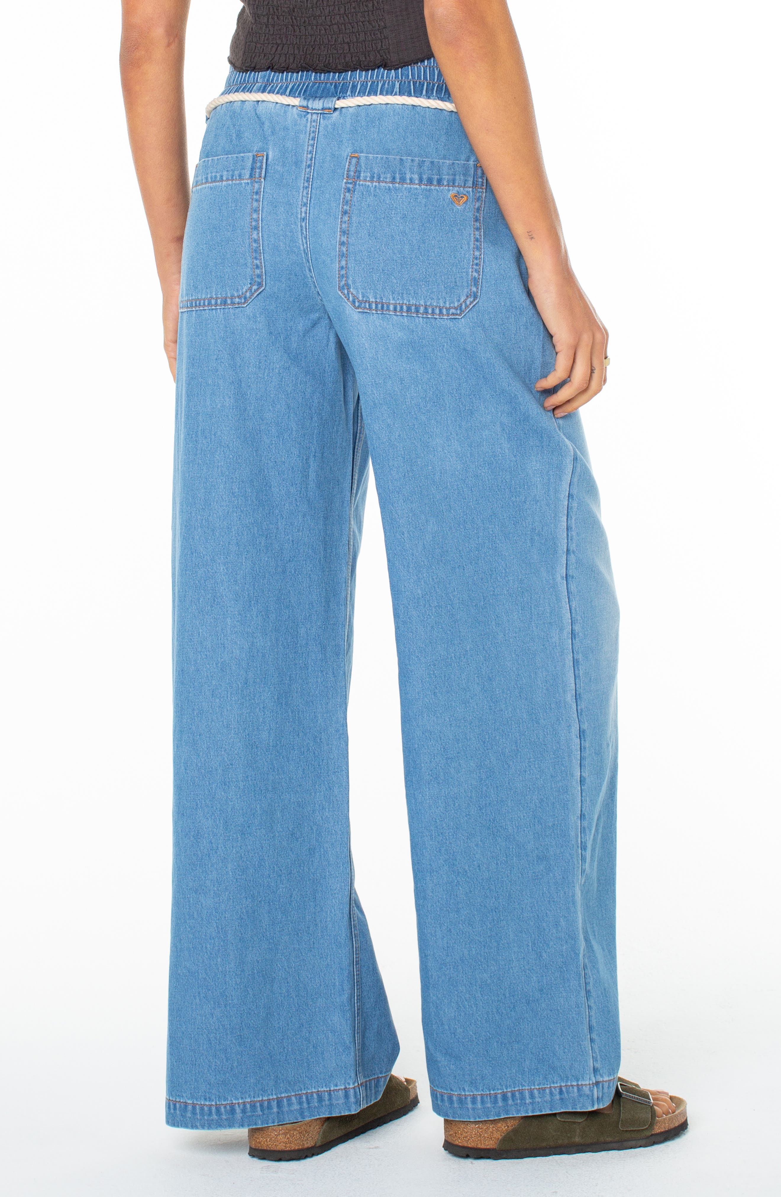 Paddle On Drawstring Denim Pants - image 2