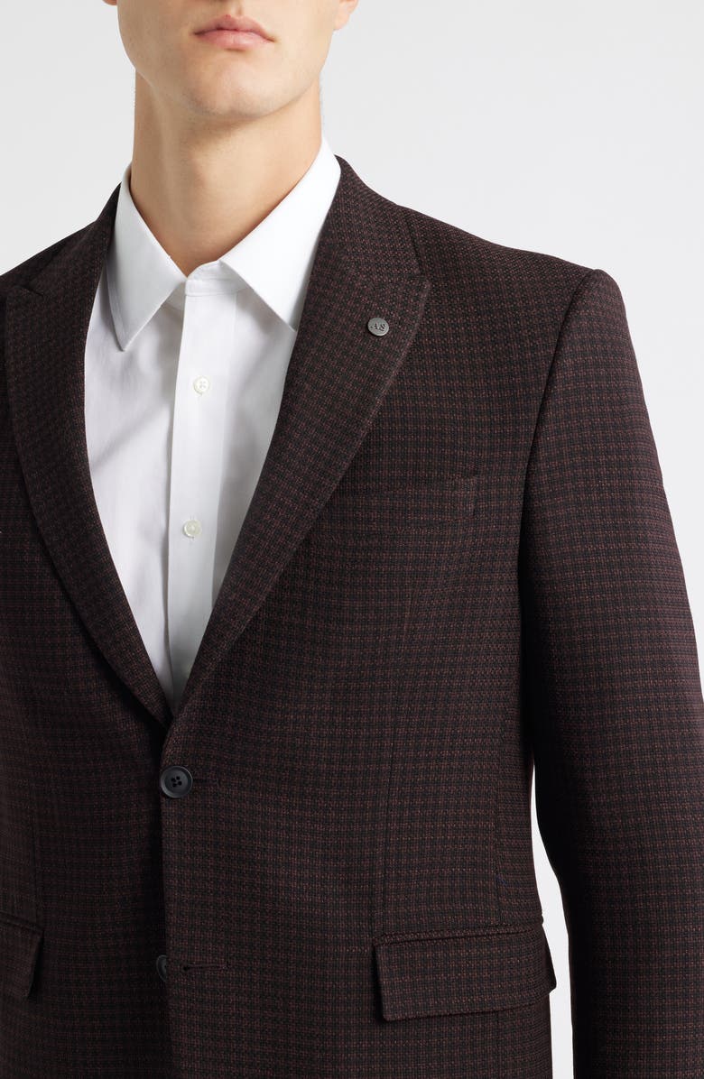 AllSaints Rawdon Slim Fit Peak Lapel Sport Coat, Alternate, color, Burgundy