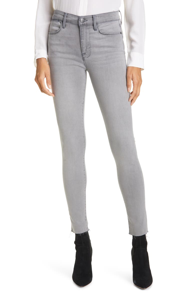 Le High Raw Edge Ankle Skinny Jeans, Main, color, STONEWAY