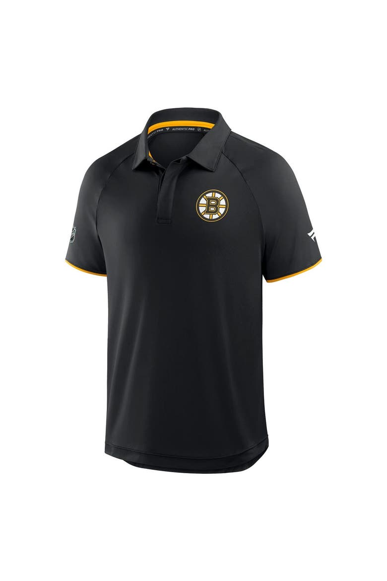 Men's Fanatics Black Boston Bruins Authentic Pro Rink Raglan Polo, Alternate, color, Black