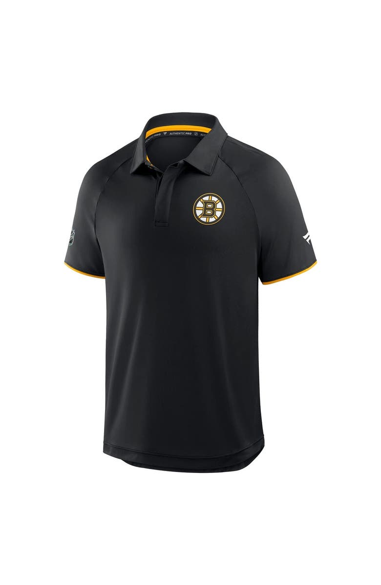 FANATICS Men's Fanatics Black Boston Bruins Authentic Pro Rink Raglan Polo, Alternate, color, Black