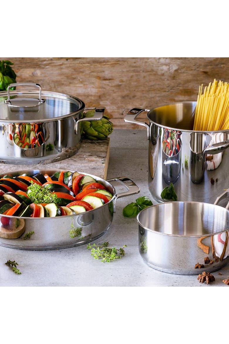 Signature Stainless Steel Stock Pot w/Glass Lid, 9.5-Inch, 4-Quart, Alternate, color, Silver