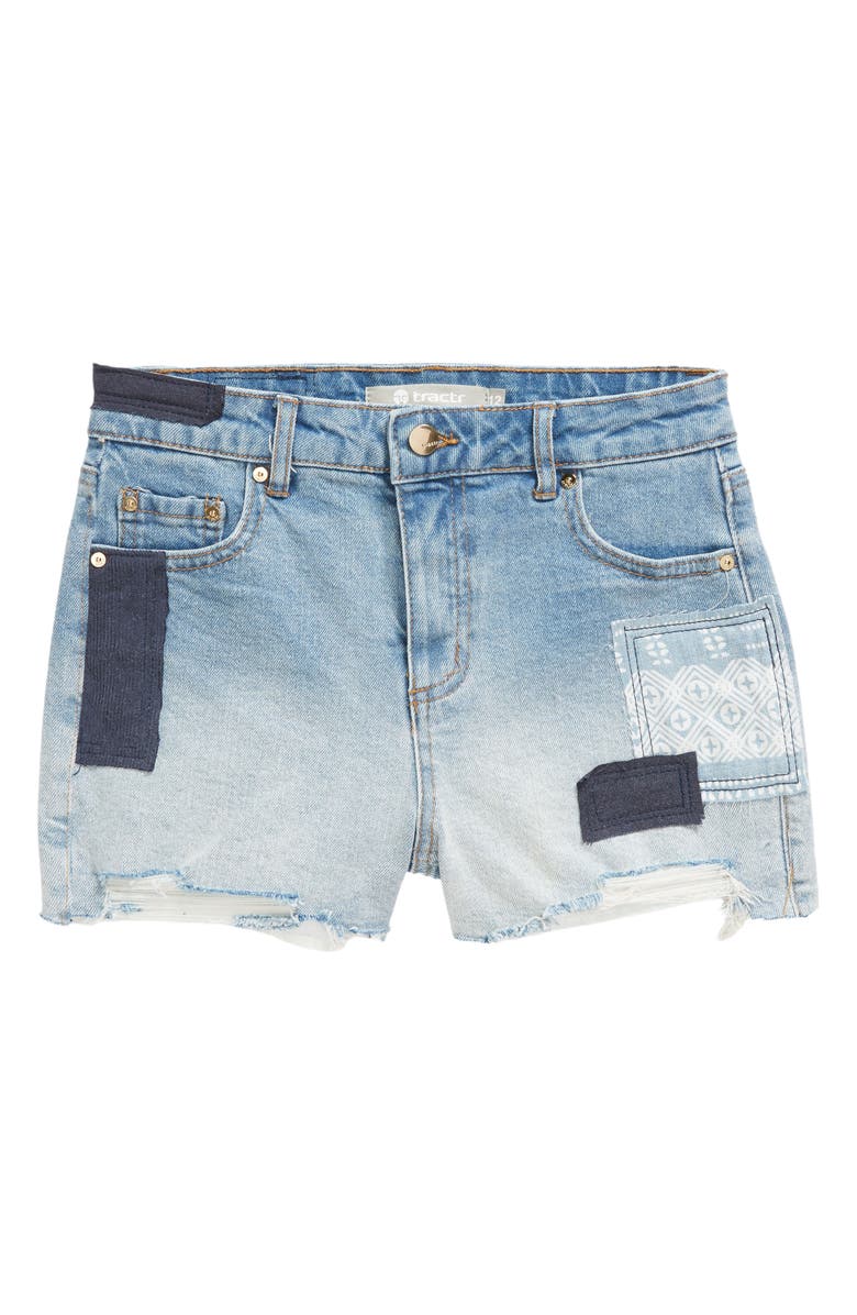 Tractr Kids' Patch Denim Shorts, Main, color, 