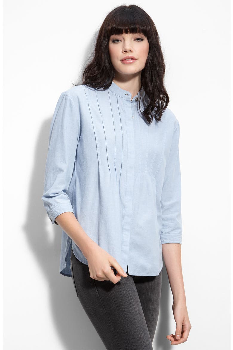 rag & bone/SHIRT 'Victorian' Pintuck Chambray Shirt, Main, color, LIGHT BLUE CHAMBRAY
