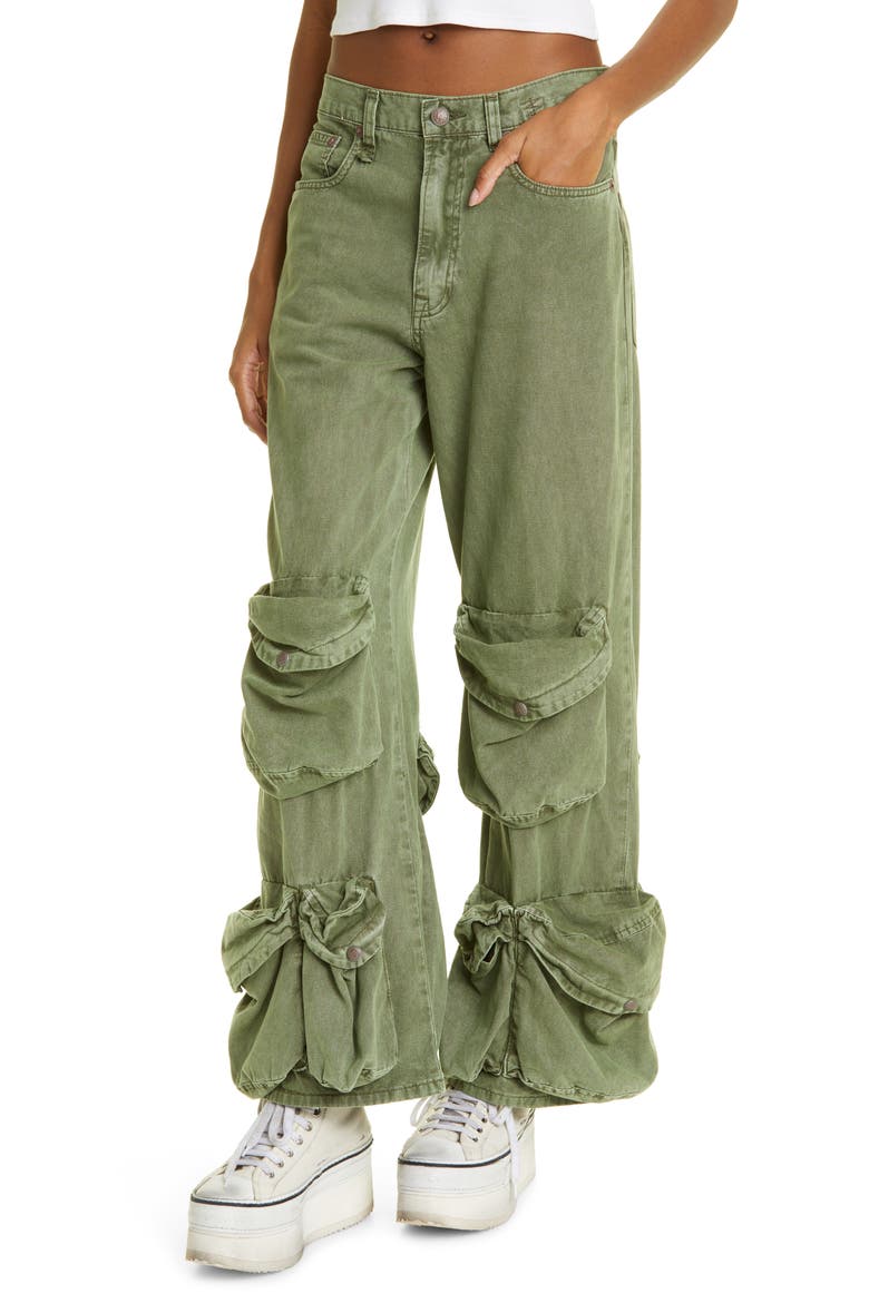 Multipocket Utility Jeans, Alternate, color, OLIVE