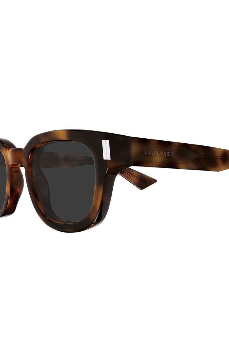 Saint Laurent 49mm Small Round Sunglasses, Alternate, color, Havana