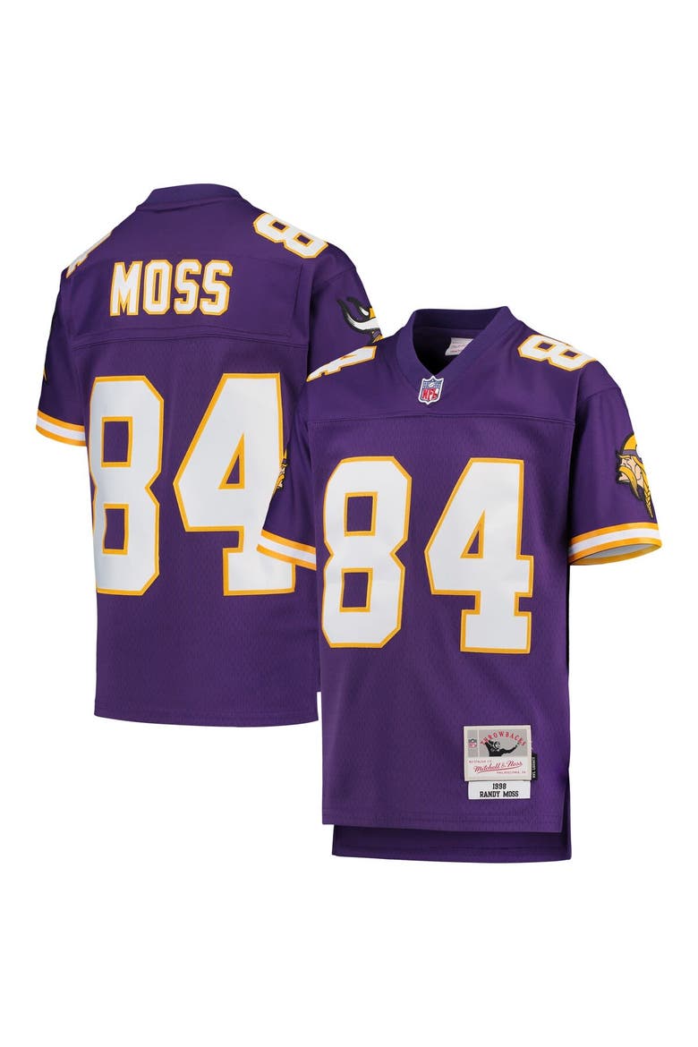 Youth Mitchell & Ness Randy Moss Purple Minnesota Vikings 1998 Legacy Retired Player Jersey, Main, color, Purple