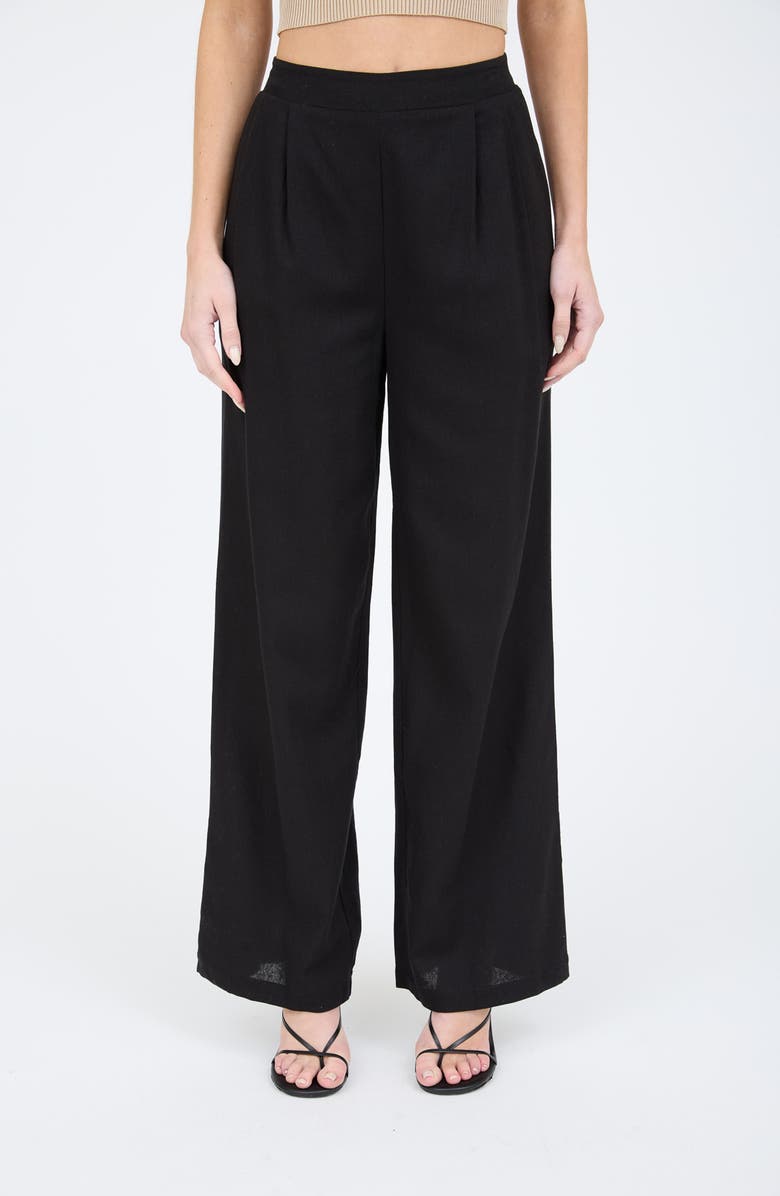 Blu Pepper Solid Wide Leg Pants, Main, color, Black