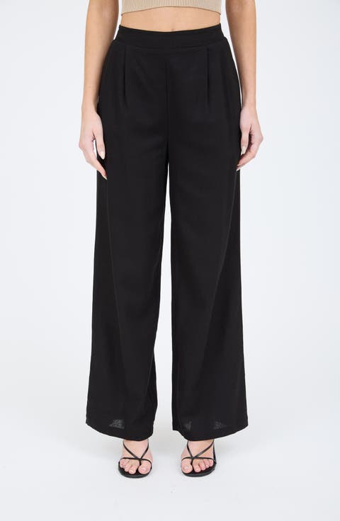 Solid Wide Leg Pants
