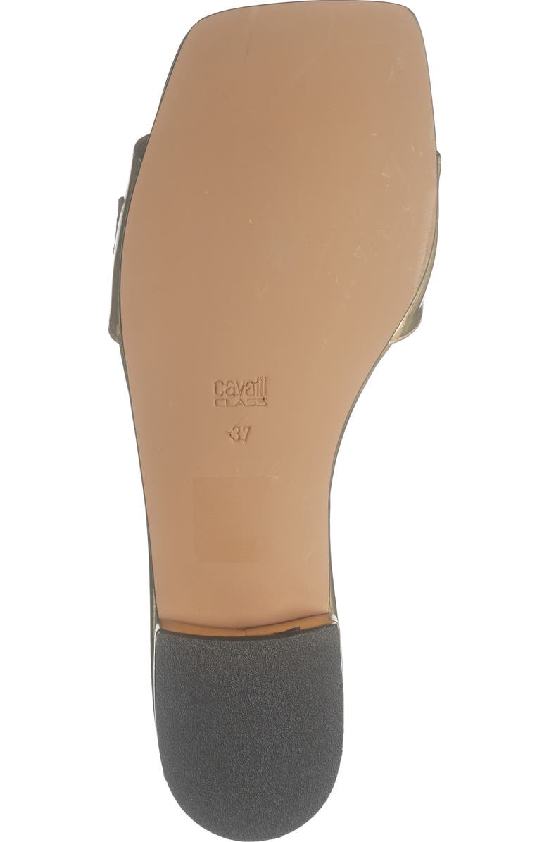 Roberto Cavalli Flat Slide Sandal, Alternate, color, Gold