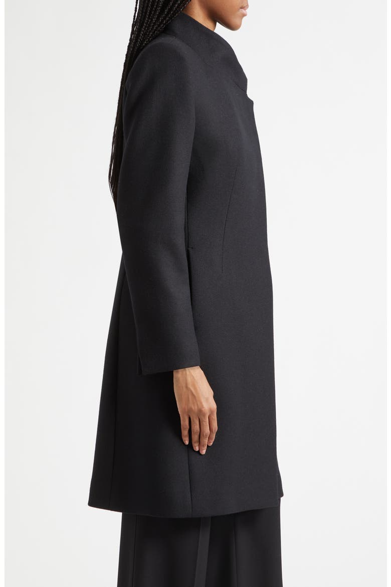 Max Asymmetric Collar Wool Blend Coat, Alternate, color, BLACK