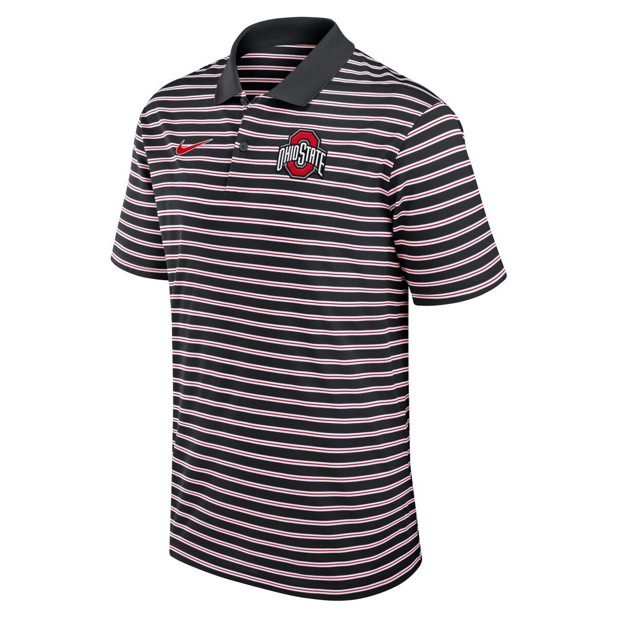 Men's Nike Black/White Ohio State Buckeyes Primetime Victory Striped Performance Polo - image 2