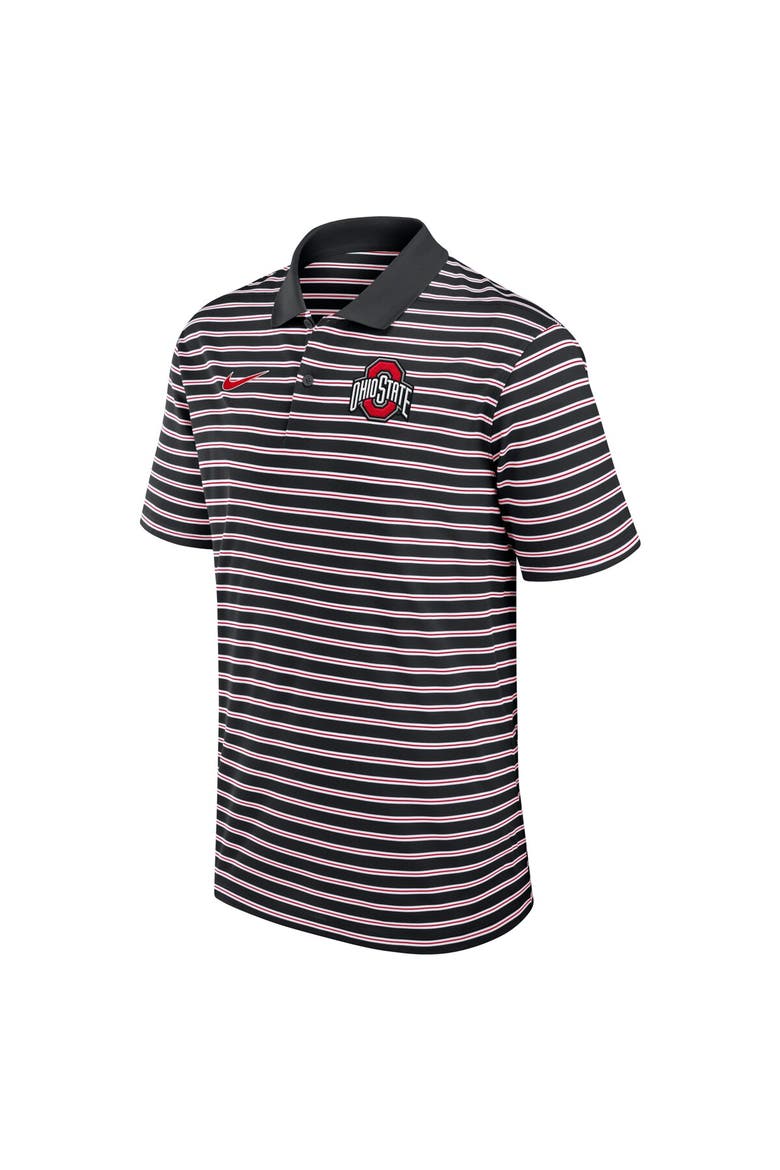 Men's Nike Black/White Ohio State Buckeyes Primetime Victory Striped Performance Polo, Alternate, color, Black