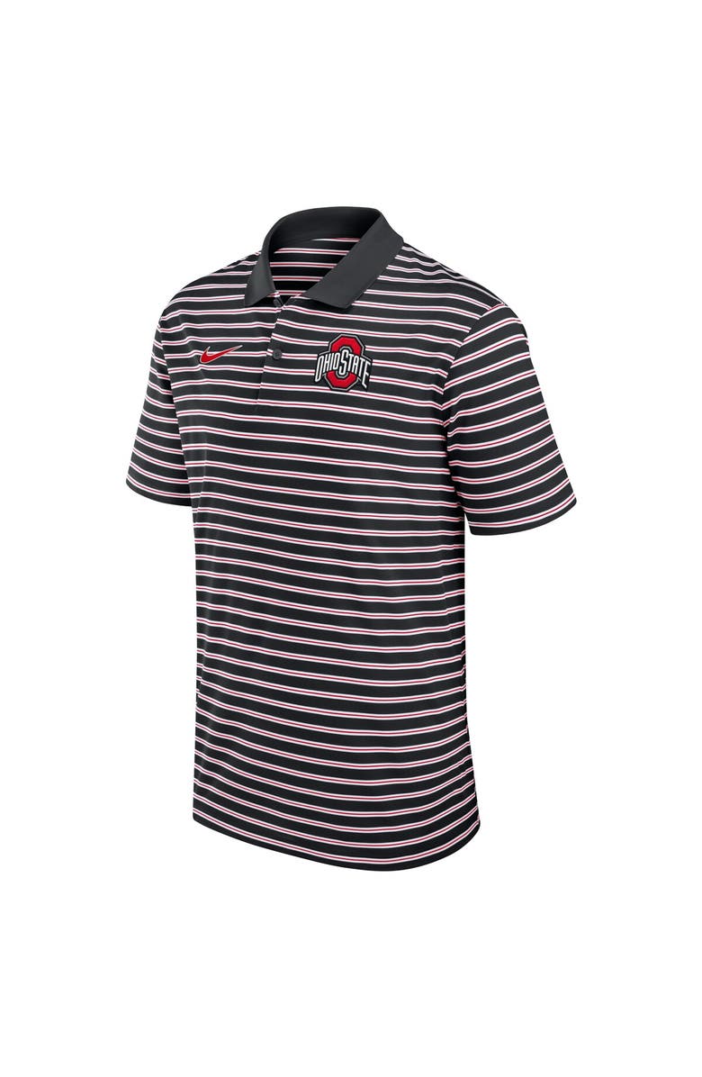 Nike Men's Nike Black/White Ohio State Buckeyes Primetime Victory Striped Performance Polo, Alternate, color, Black