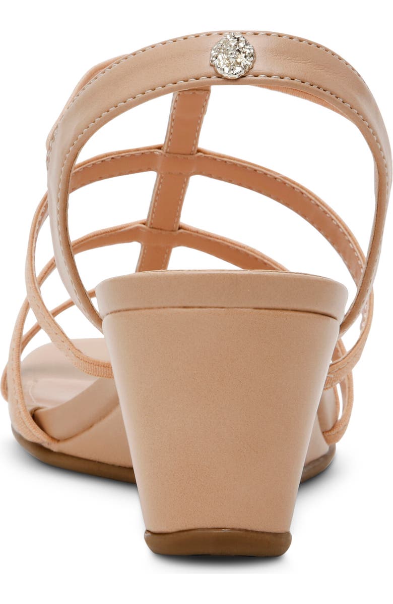 Anne Klein Bijou Strappy Wedge Sandal, Alternate, color, Beige