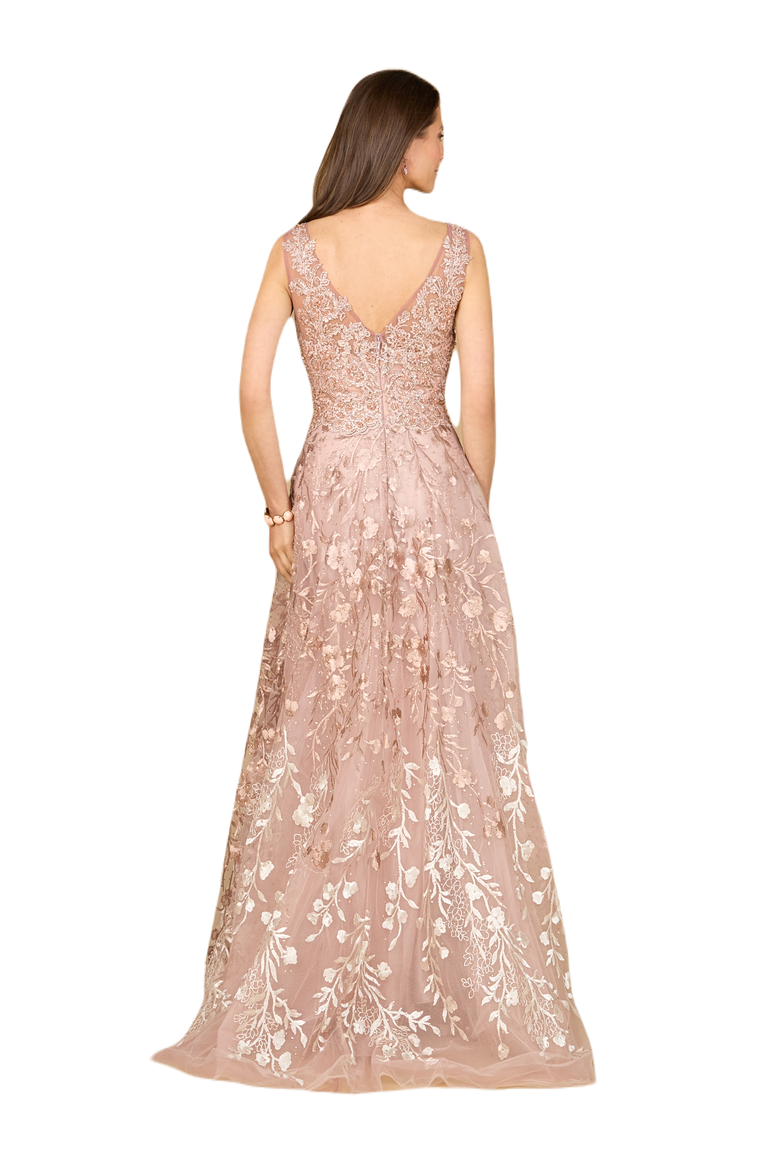 Ombre Lace Ballgown, Alternate, color, Blush