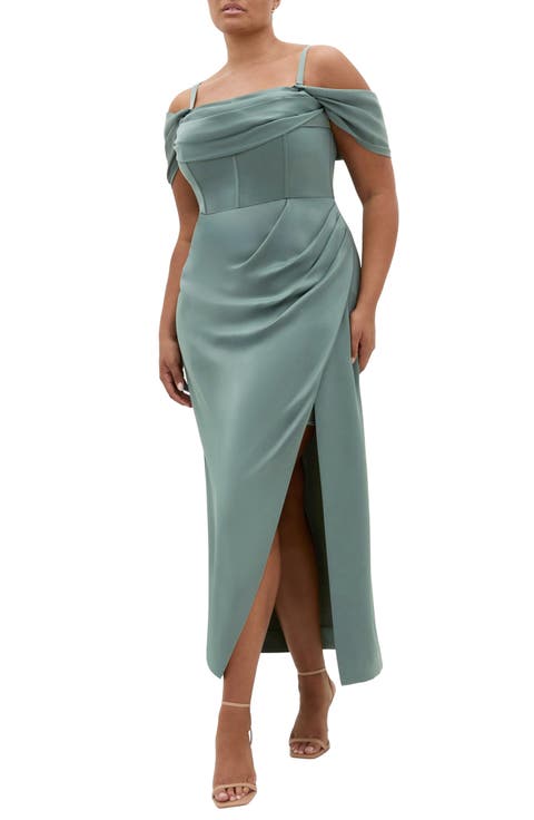 Forbidden Love Off the Shoulder Maxi Dress (Plus)