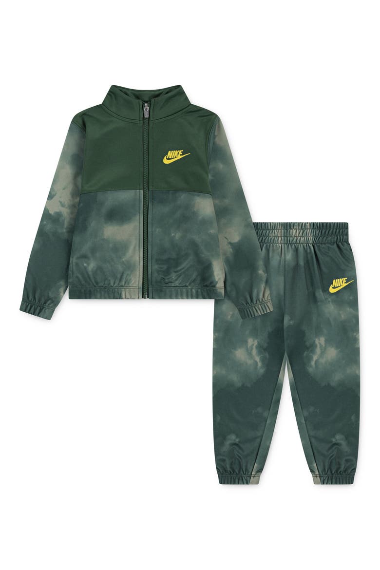 Kids' 2-Piece Tie Dye Track Jacket & Pants Set, Main, color, FIR