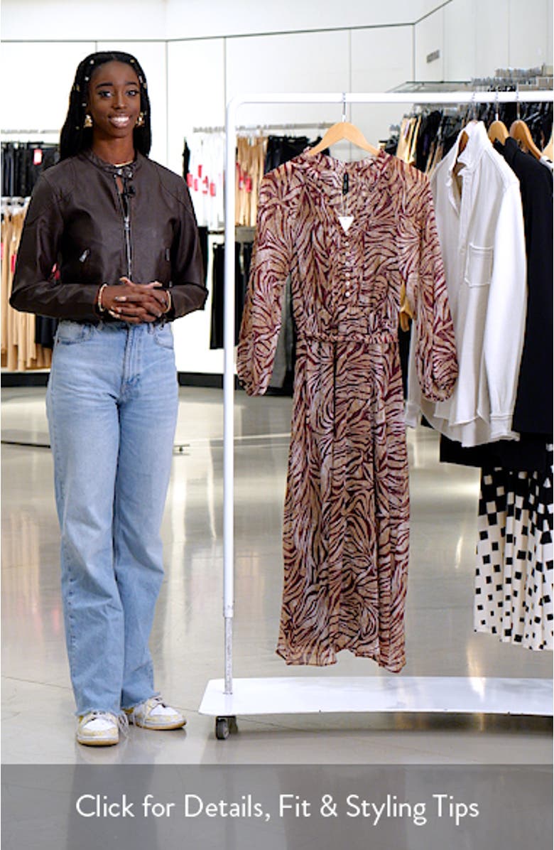 Abstract Print Long Sleeve Dress, sales video thumbnail