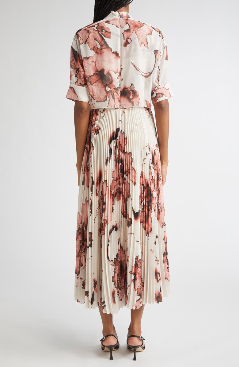 Jason Wu Collection Pleated Drop Waist Dress, Alternate, color, Calico/ Saddle