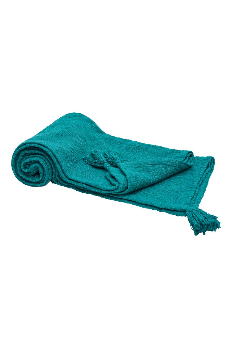 50" x 60" Devin Woven Tassled Throw, Main, color, Blue