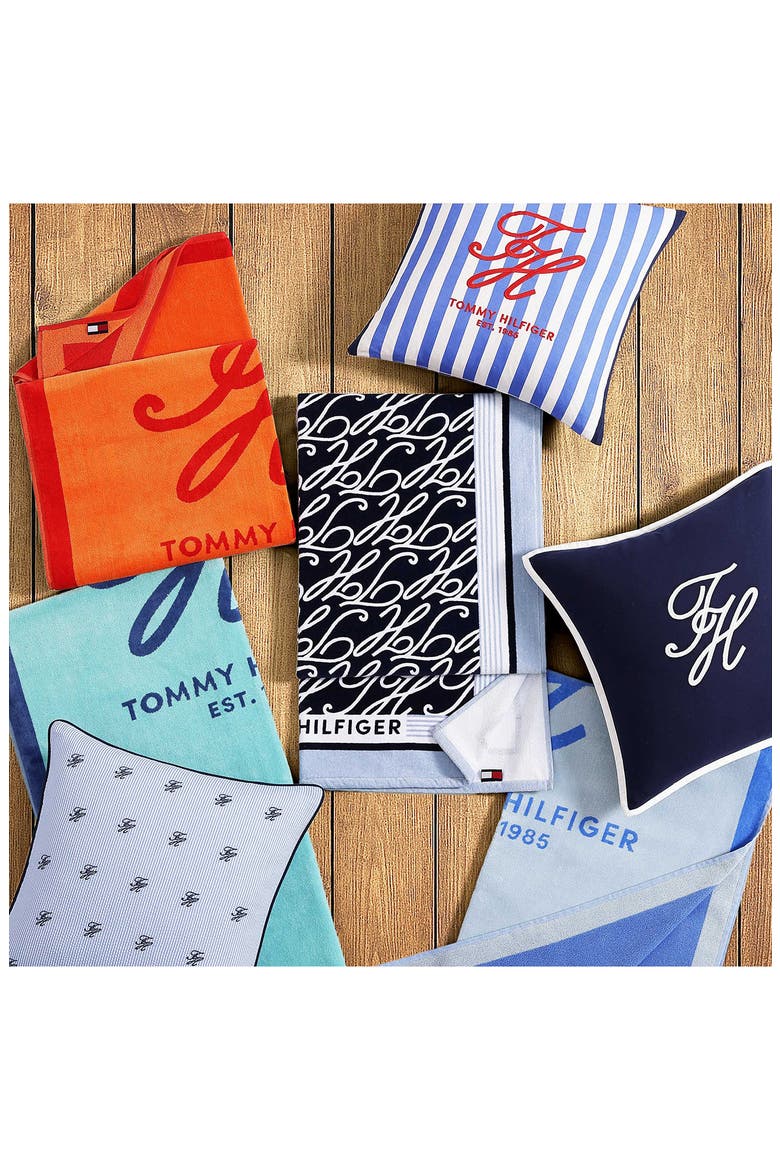 Allover Monogram Beach Towel, Alternate, color, NAVY MULTI