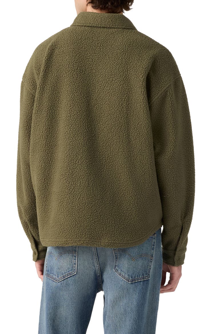 High Pile Fleece Worker Jacket, Alternate, color, OLIVE NIGHT SHERPA