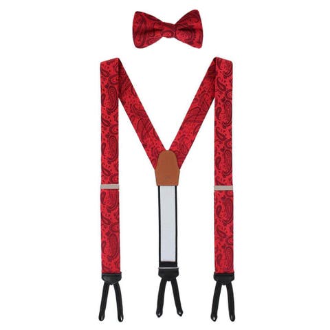Banbury Tone on Tone Paisley Silk Suspenders (Braces) and Bow Tie Set