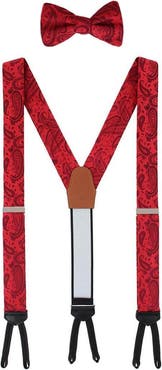 Trafalgar Banbury Tone on Tone Paisley Silk Suspenders (Braces) and Bow Tie Set