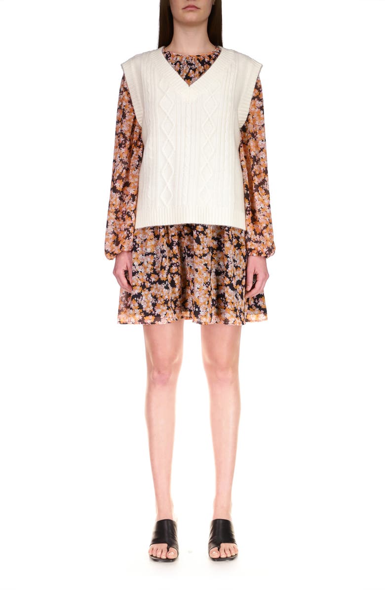 Sanctuary Cozy Cable Sweater Vest, Alternate, color, 