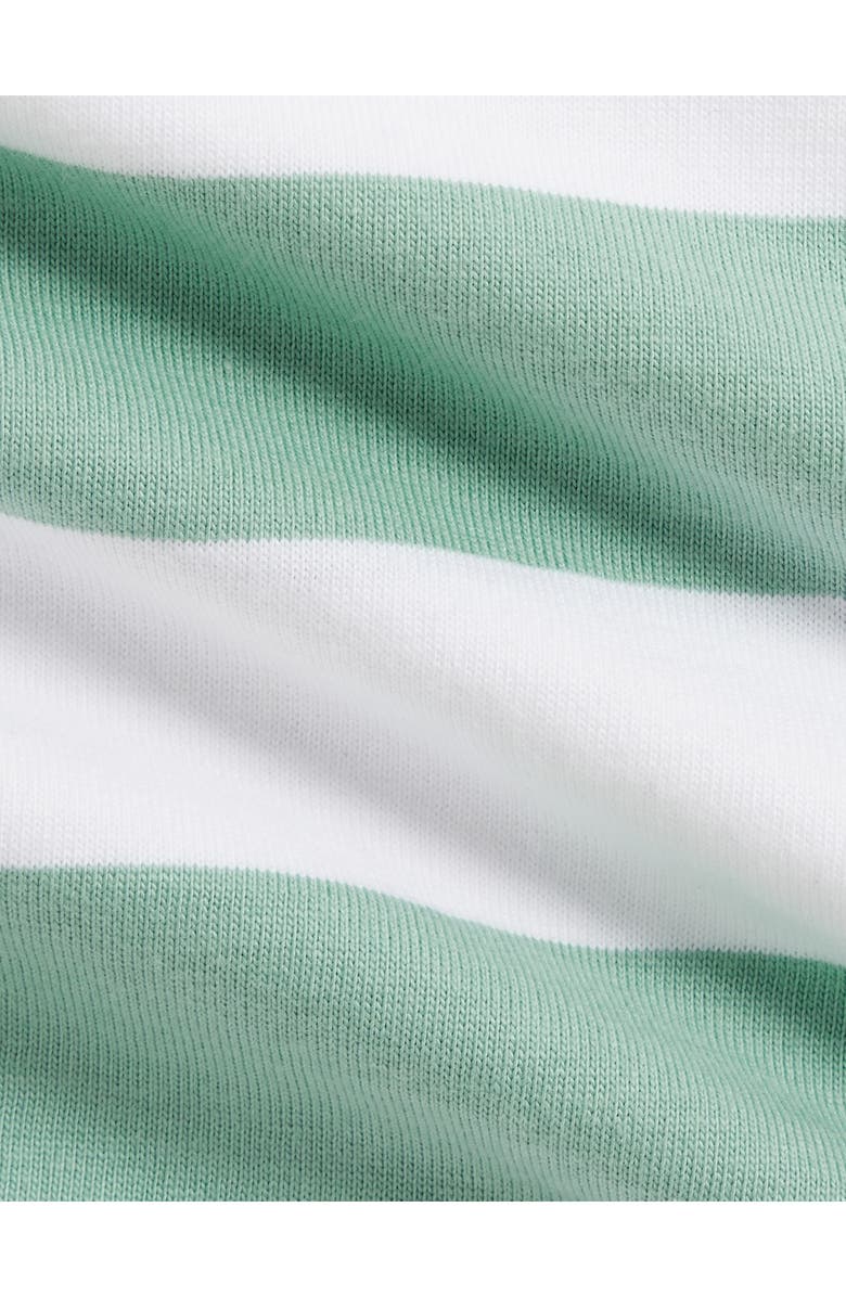 Ralph Lauren Rugby Stripe Cotton Jersey Romper, Alternate, color, Celadon Multi