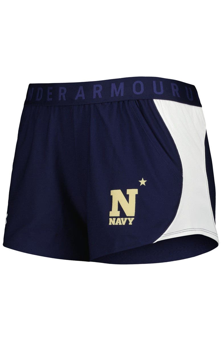 Under Armour Women's Under Armour Navy/White Navy Midshipmen Game Day Tech Mesh Performance Shorts, Alternate, color,